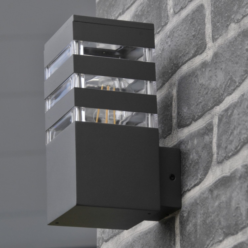 LED RGBW himmennettävä ulkoseinävalaisin TEKSAS 1xE27/9W/230V 2700-6500K Wi-Fi IP44 antrasiitti