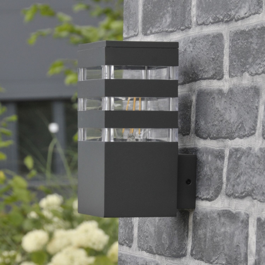 LED RGBW himmennettävä ulkoseinävalaisin TEKSAS 1xE27/9W/230V 2700-6500K Wi-Fi IP44 antrasiitti