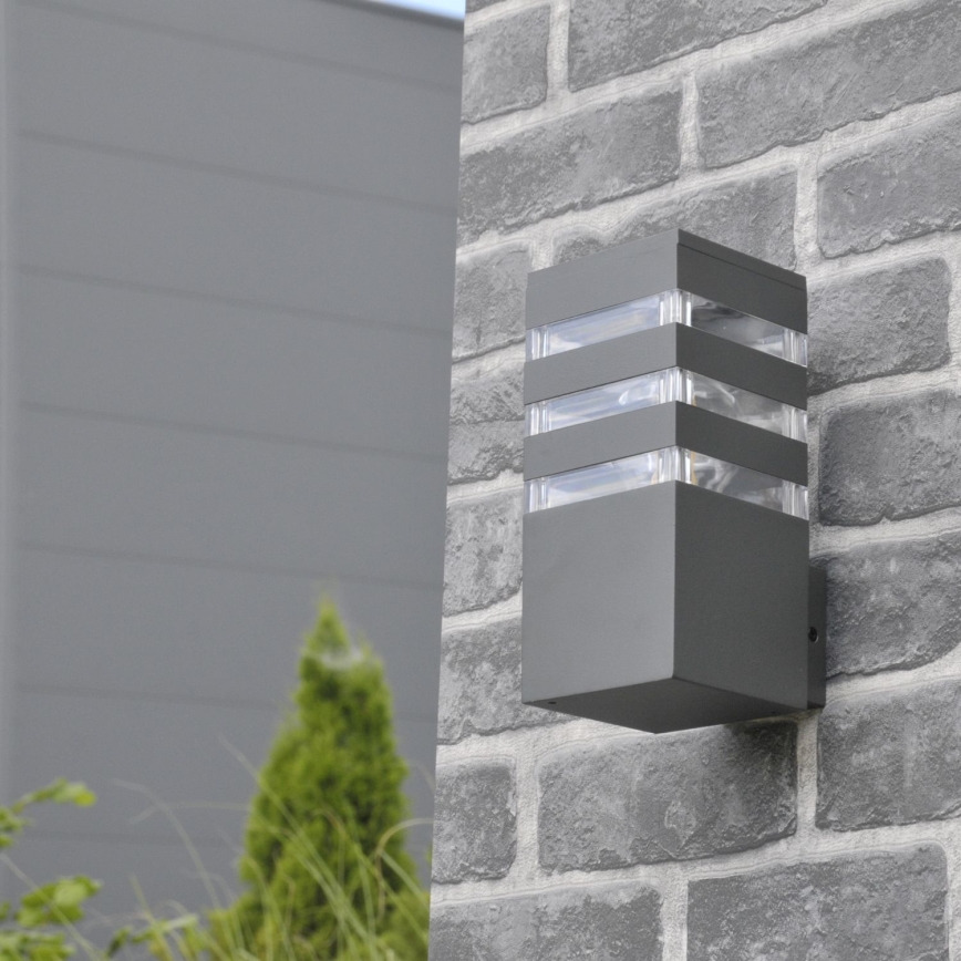 LED RGBW himmennettävä ulkoseinävalaisin TEKSAS 1xE27/9W/230V 2700-6500K Wi-Fi IP44 antrasiitti