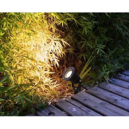 LED RGBW himmennettävä ulkovalaisin BLAKE 1xGU10/4,8W/230V IP65 + kauko-ohjain