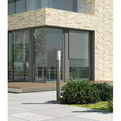 LED RGBW himmennettävä ulkovalaisin LIVIA 1xE27/6,5W/230V 2700-6500K Wi-Fi 100 cm IP44 hopeanvärinen