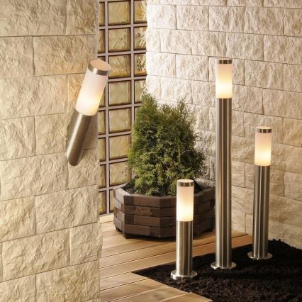 LED RGBW himmennettävä ulkovalaisin LIVIA 1xE27/6,5W/230V 2700-6500K Wi-Fi 100 cm IP44 hopeanvärinen