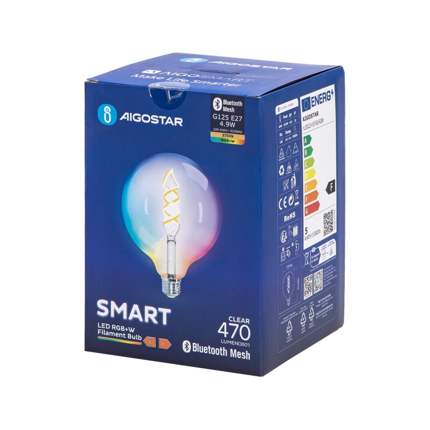 LED RGBW Himmennettävä polttimo FILAMENT MESH Älykäs G125 E27/4,9W/230V 2700K - Aigostar