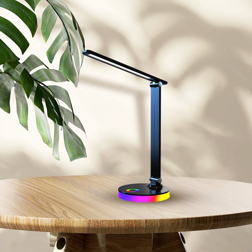 LED RGBW Pöytävalaisin BRUNO LED/5W/5V 3000/4500/6000K musta