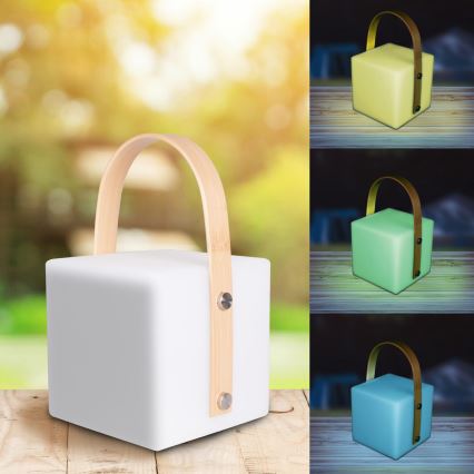 LED RGBW ulkovalaisin MAJORKA LED/0,5W/5V USB 1200 mAh IP44 valkoinen