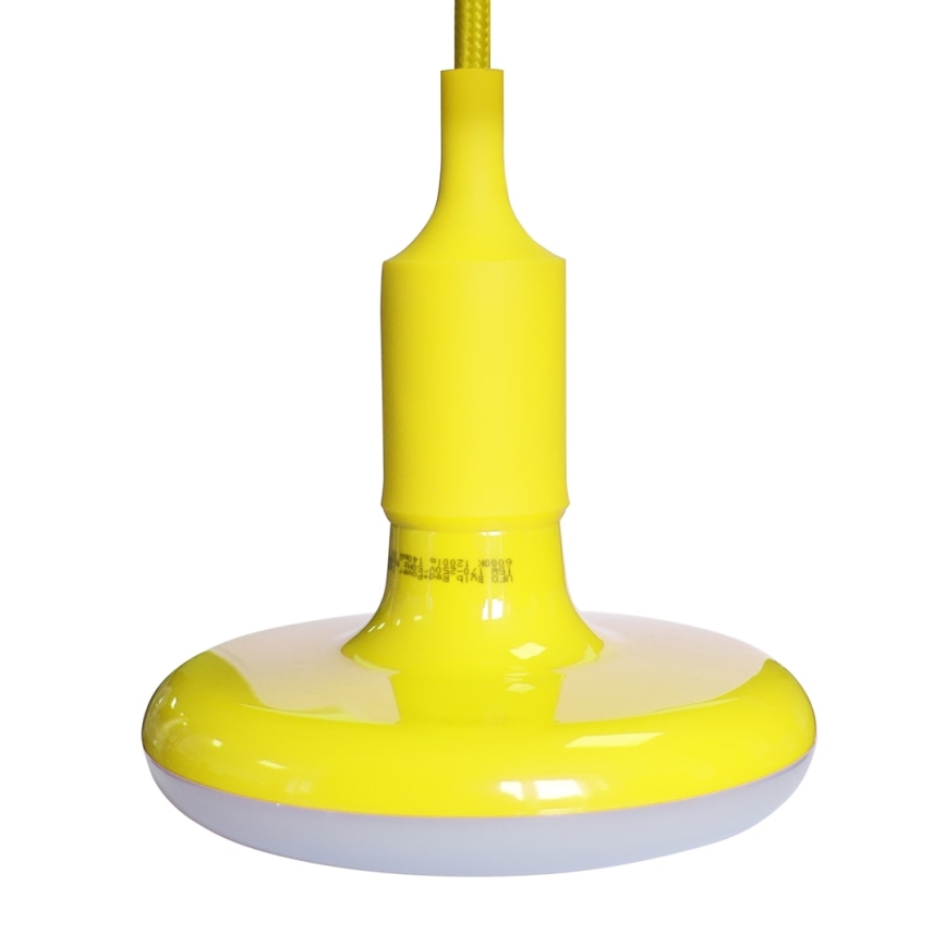 LED-riippuvalaisin johdolla 1xE27/15W/230V 6000K keltainen