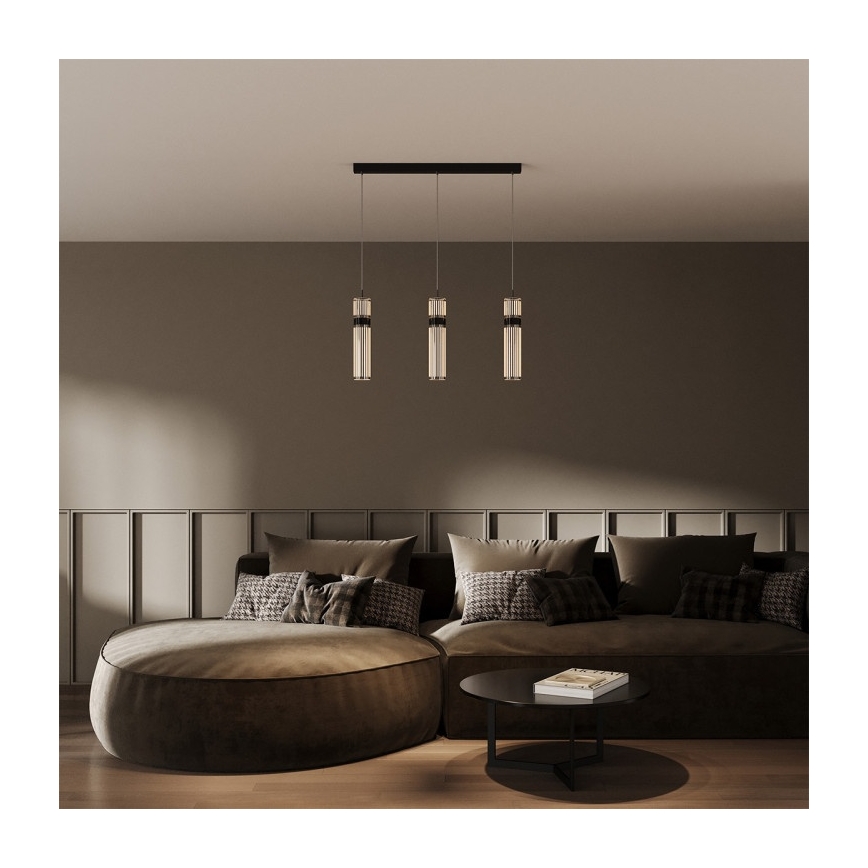 LED-riippuvalaisin AMBIENTE johdolla 3xLED/6W/230V 3000/4000/6000K musta