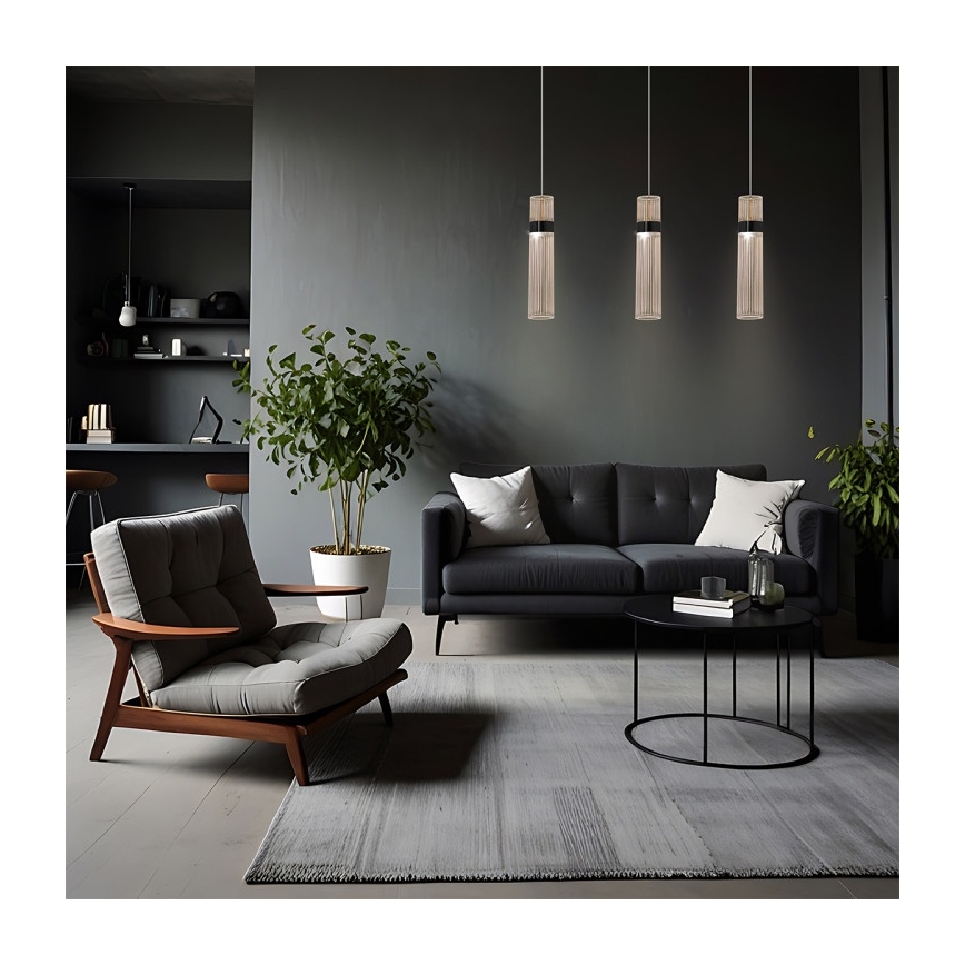 LED-riippuvalaisin AMBIENTE johdolla 3xLED/6W/230V 3000/4000/6000K musta