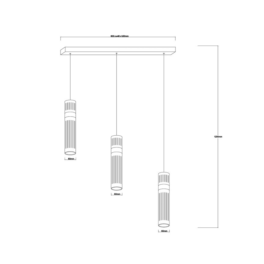 LED-riippuvalaisin AMBIENTE johdolla 3xLED/6W/230V 3000/4000/6000K musta