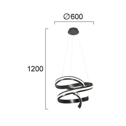 LED-riippuvalaisin AREZIA 62W/230V, musta