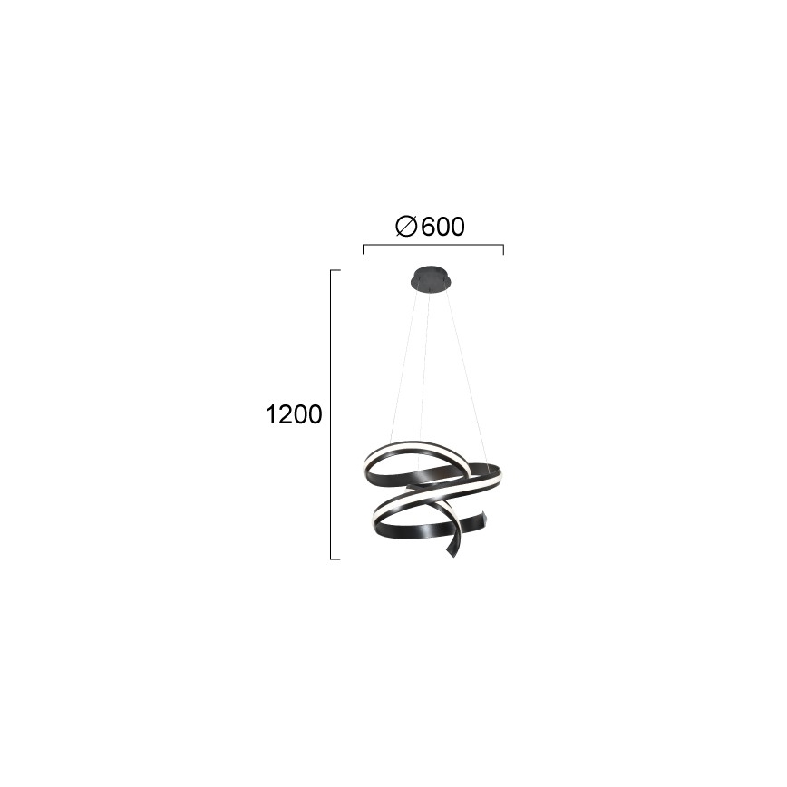 LED-riippuvalaisin AREZIA 62W/230V, musta