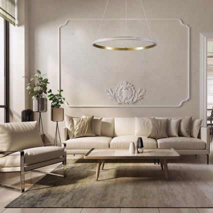 LED-riippuvalaisin DIANA LED/25W/230V 4000K Ø 50 cm kultainen