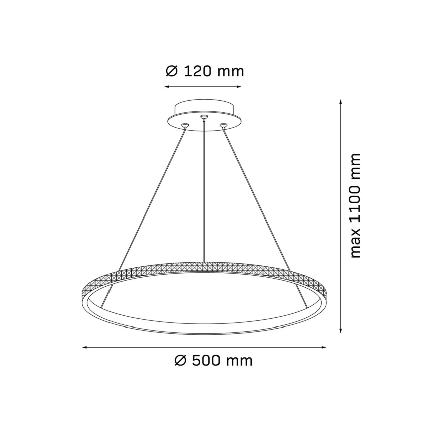 LED-riippuvalaisin DIANA LED/25W/230V 4000K Ø 50 cm kultainen