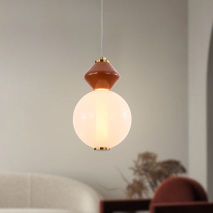 LED-riippuvalaisin FLORES LED/7W/230V, kulta/ruskea
