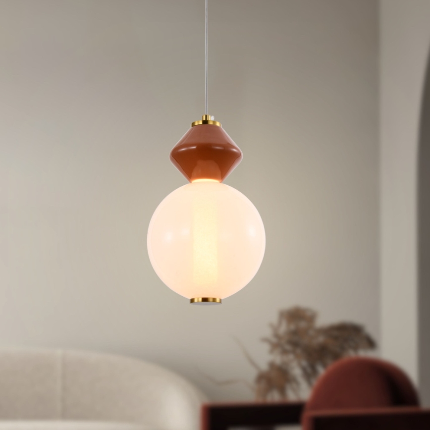 LED-riippuvalaisin FLORES LED/7W/230V, kulta/ruskea