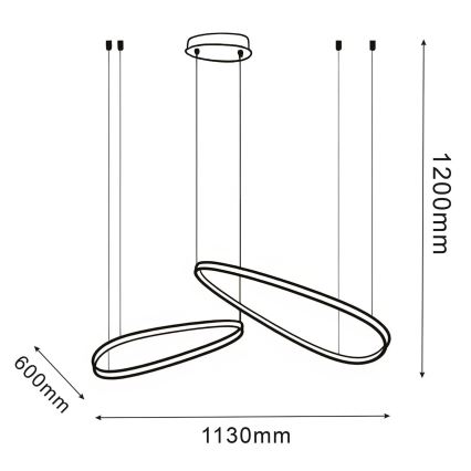 LED-riippuvalaisin johdolla MICHELLE LED/48W/230V 4000K musta