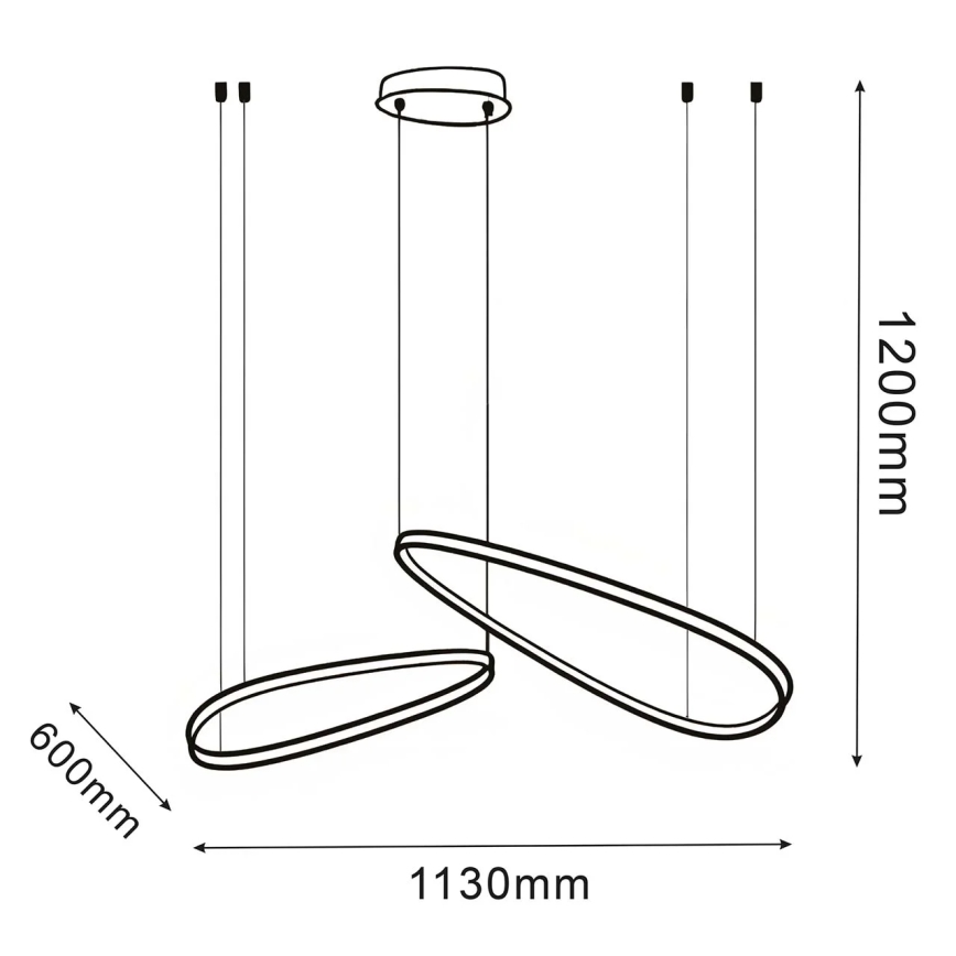 LED-riippuvalaisin johdolla MICHELLE LED/48W/230V 4000K musta