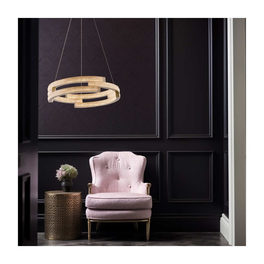 LED-riippuvalaisin johdolla TARJA LED/36W/230V 3000/4000/6000K halkaisija 60 cm kultainen