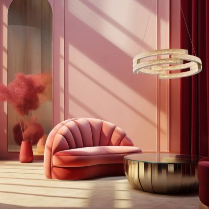 LED-riippuvalaisin johdolla TARJA LED/36W/230V 3000/4000/6000K halkaisija 60 cm kultainen