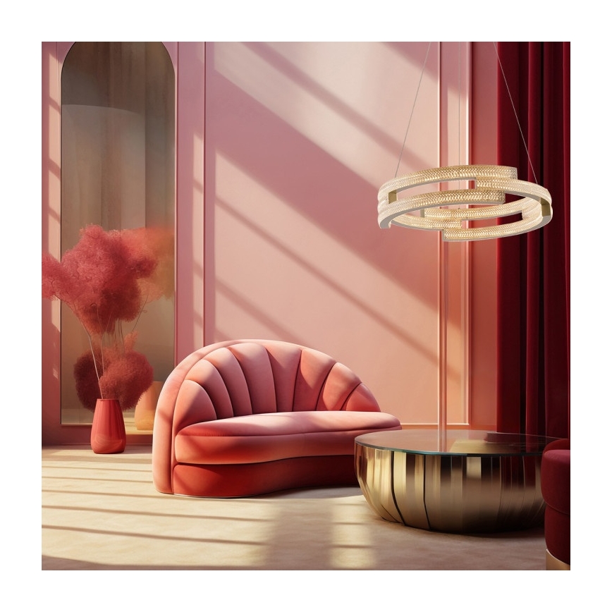 LED-riippuvalaisin johdolla TARJA LED/36W/230V 3000/4000/6000K halkaisija 60 cm kultainen