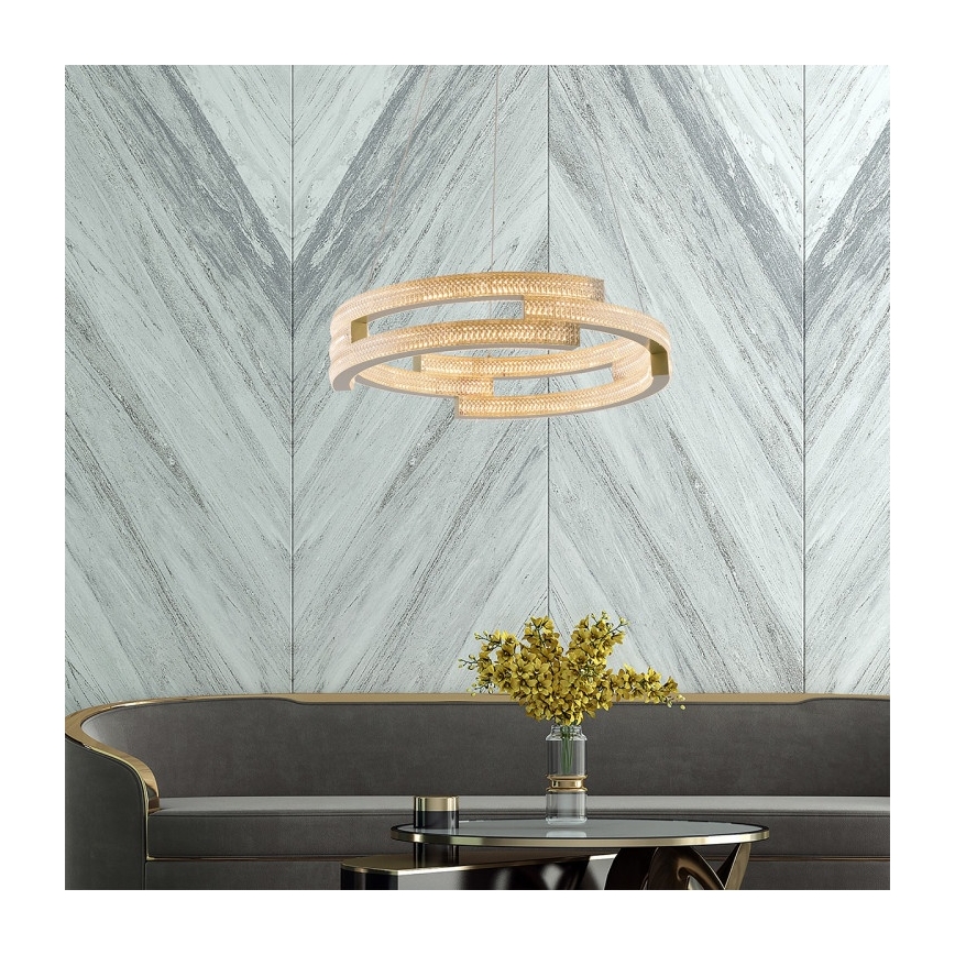 LED-riippuvalaisin johdolla TARJA LED/36W/230V 3000/4000/6000K halkaisija 60 cm kultainen
