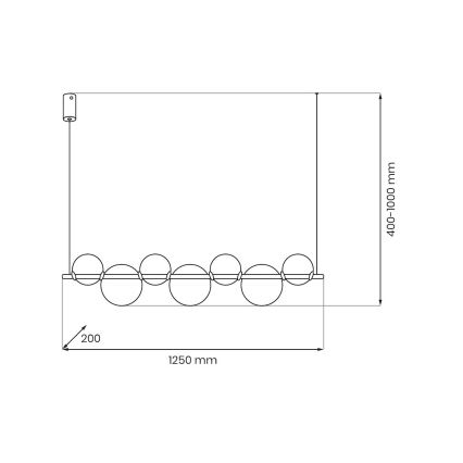 LED-riippuvalaisin kaapelilla ATOLA LED/19W/230V musta/kirkas