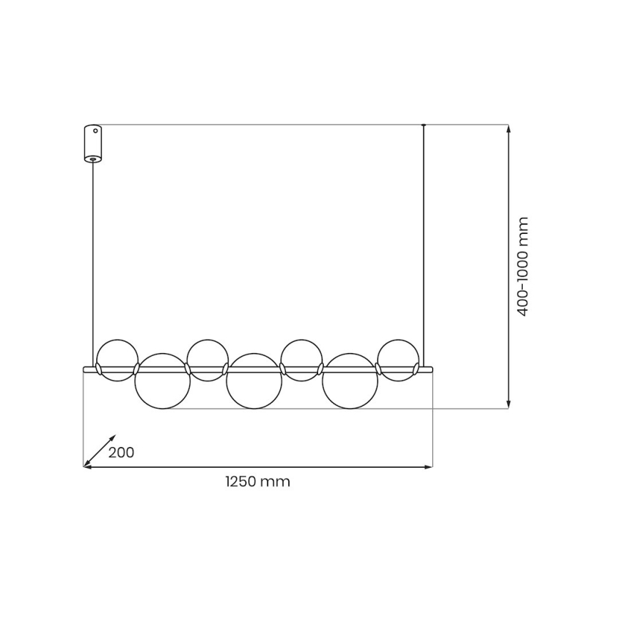 LED-riippuvalaisin kaapelilla ATOLA LED/19W/230V musta/kirkas