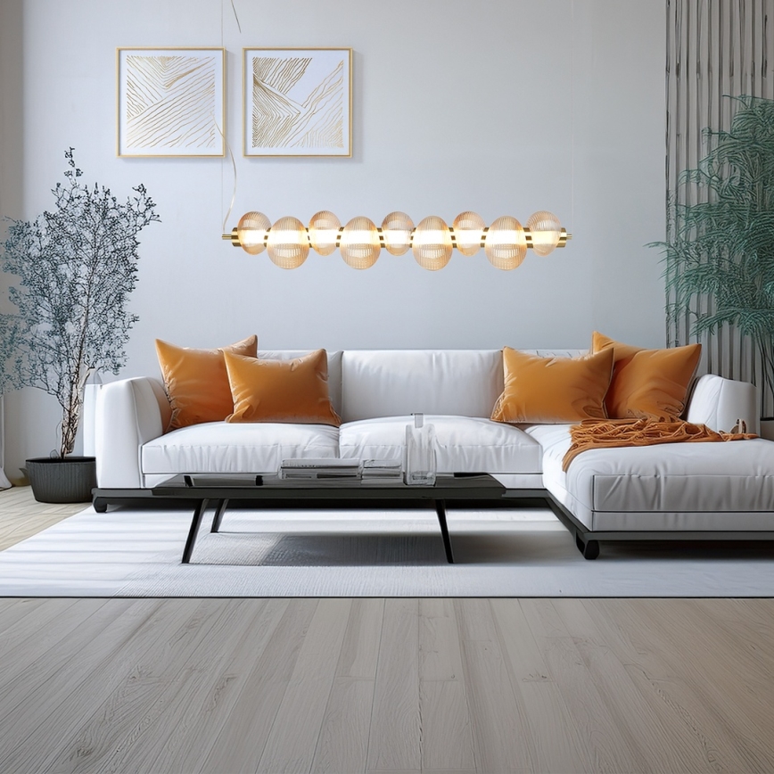 LED-riippuvalaisin kaapelilla BOLLA LED/32W/230V kultainen/savubeige