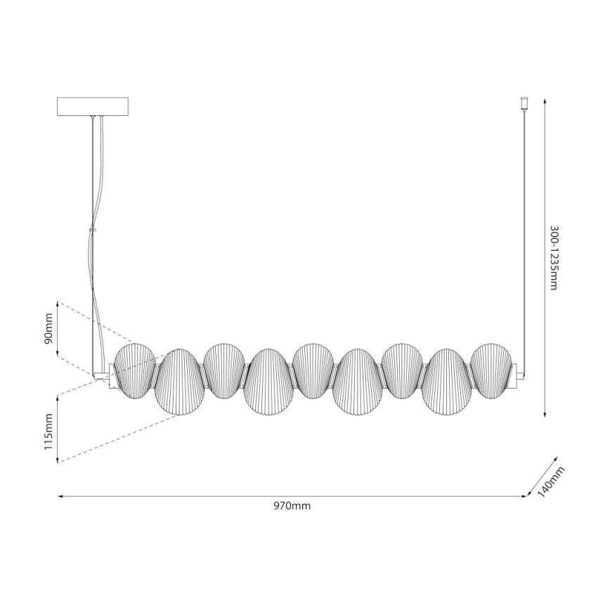 LED-riippuvalaisin kaapelilla BOLLA LED/32W/230V kultainen/savubeige