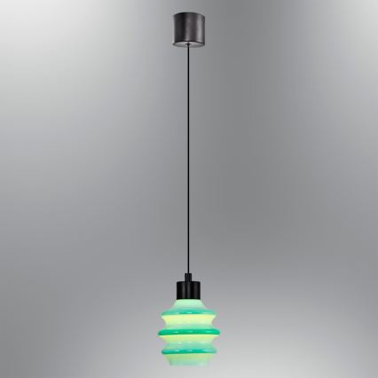 LED-riippuvalaisin kaapelilla CACTUS LED/3W/230V 3000K musta/vihreä