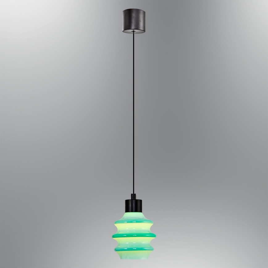 LED-riippuvalaisin kaapelilla CACTUS LED/3W/230V 3000K musta/vihreä
