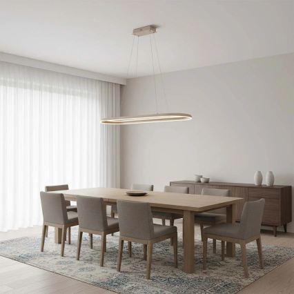 LED-riippuvalaisin kaapelilla CASHMERE LED/80W/230V 30x100 cm beige