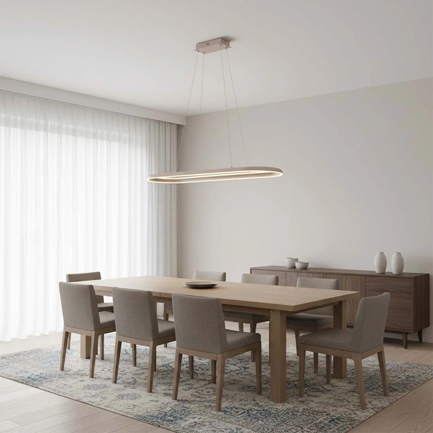 LED-riippuvalaisin kaapelilla CASHMERE LED/80W/230V 30x100 cm beige