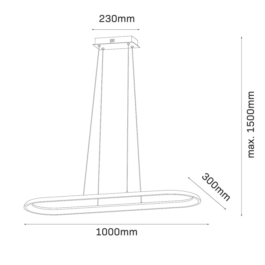 LED-riippuvalaisin kaapelilla CASHMERE LED/80W/230V 30x100 cm beige
