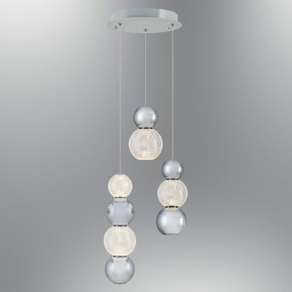 LED-riippuvalaisin kaapelilla CREMONA LED/17W/230V 3000K mattakromi