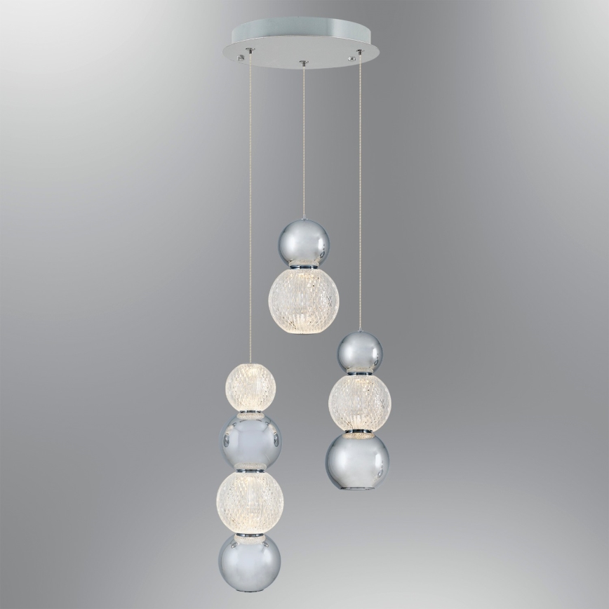 LED-riippuvalaisin kaapelilla CREMONA LED/17W/230V 3000K mattakromi