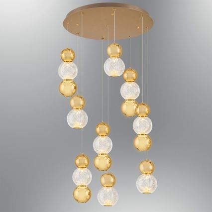 LED-riippuvalaisin kaapelilla CREMONA LED/51W/230V 3000K kultainen