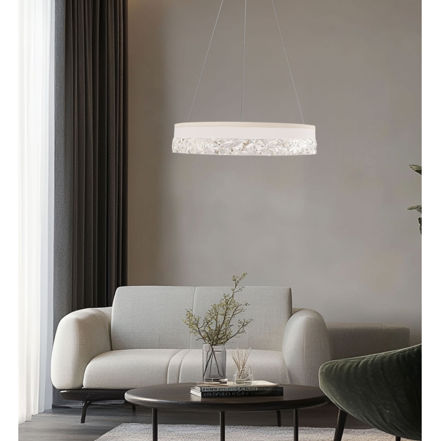 LED-riippuvalaisin kaapelilla FROZI LED/32W/230V Ø 50 cm valkoinen