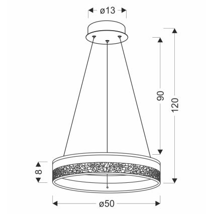 LED-riippuvalaisin kaapelilla FROZI LED/32W/230V Ø 50 cm valkoinen