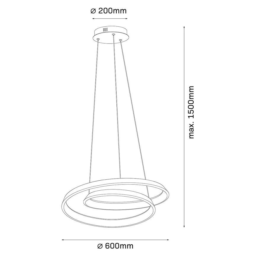 LED-riippuvalaisin kaapelilla GLOW LED/75W/230V 4000K halkaisija 60 cm kultainen