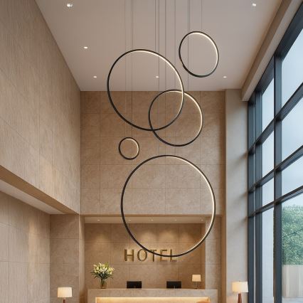 LED-riippuvalaisin kaapelilla SATURNO LED/100W/230V musta