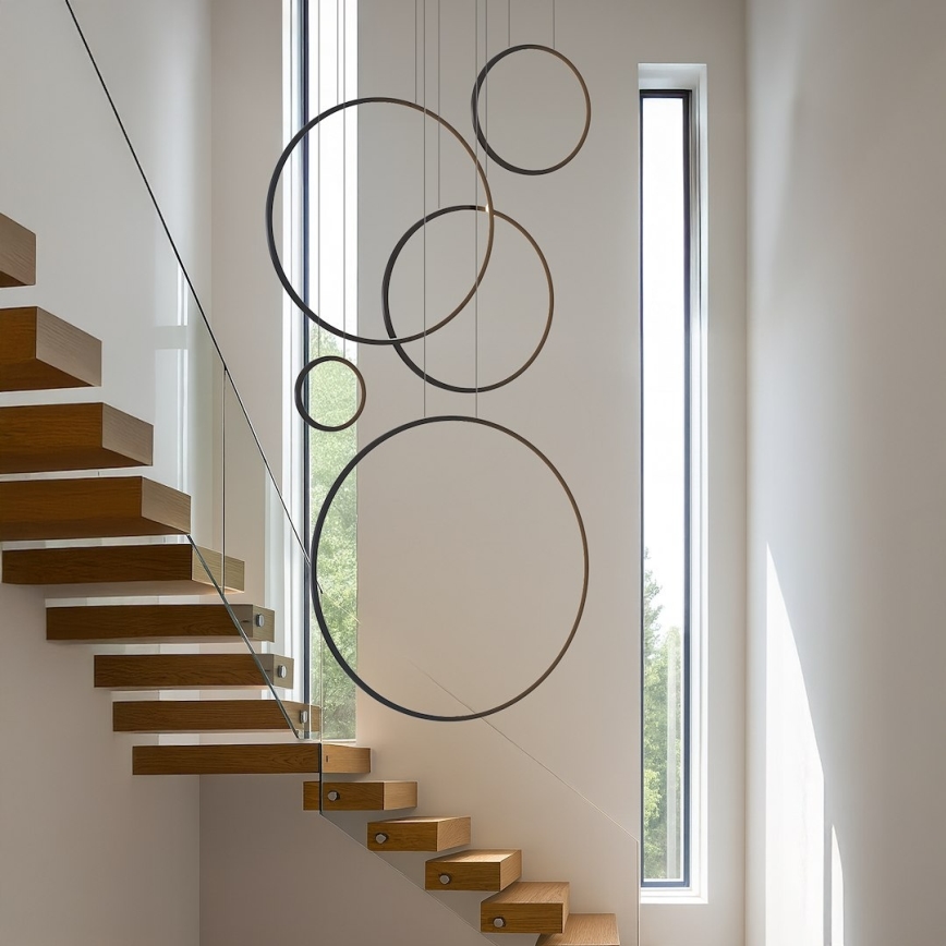 LED-riippuvalaisin kaapelilla SATURNO LED/100W/230V musta