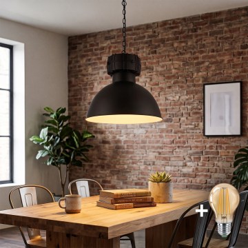 LED-riippuvalaisin ketjulla BJORN 1xE27/60W/230V musta