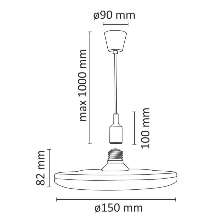 LED-riippuvalaisin KIKI 1xE27/10W/230V valkoinen