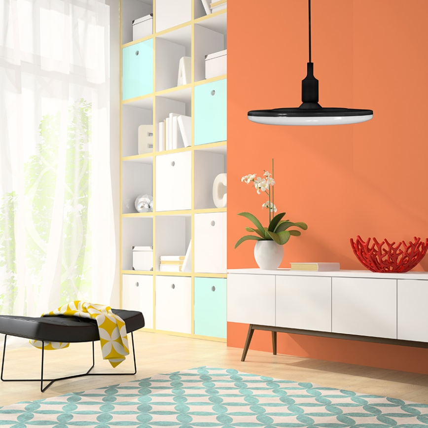 LED-riippuvalaisin KIKI 1xE27/15W/230V musta