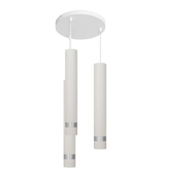 LED-riippuvalaisin köydellä TUBA 3xGU10/4,8W/230V valkoinen/kiiltävä kromi