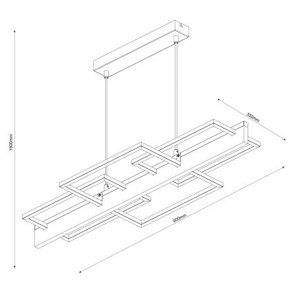 LED-riippuvalaisin langalla LARYSA LED/35W/230V mänty