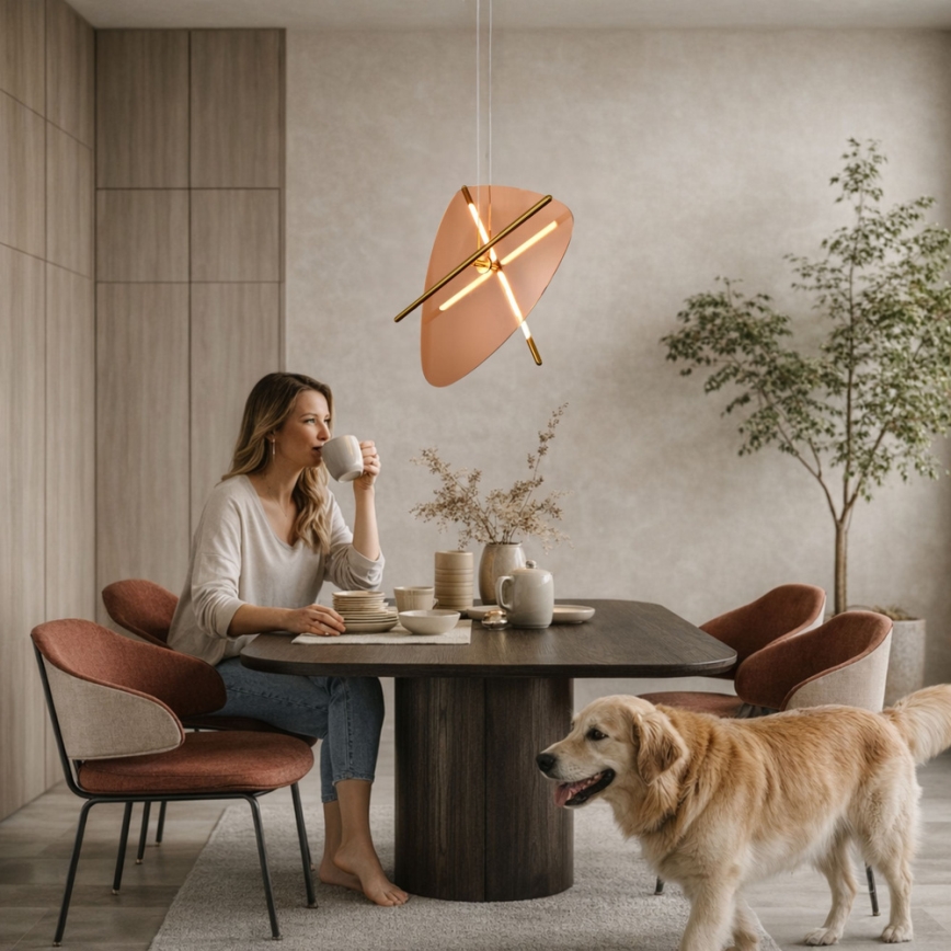 LED-riippuvalaisin langalla RELAX LED/15W/230V, kultainen/savunruskea