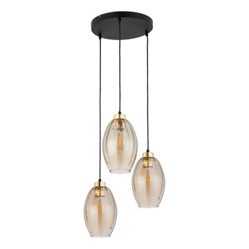 LED-riippuvalaisin langalla SEBO 3xE27/15W/230V musta/savubeige