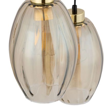 LED-riippuvalaisin langalla SEBO 3xE27/15W/230V musta/savubeige